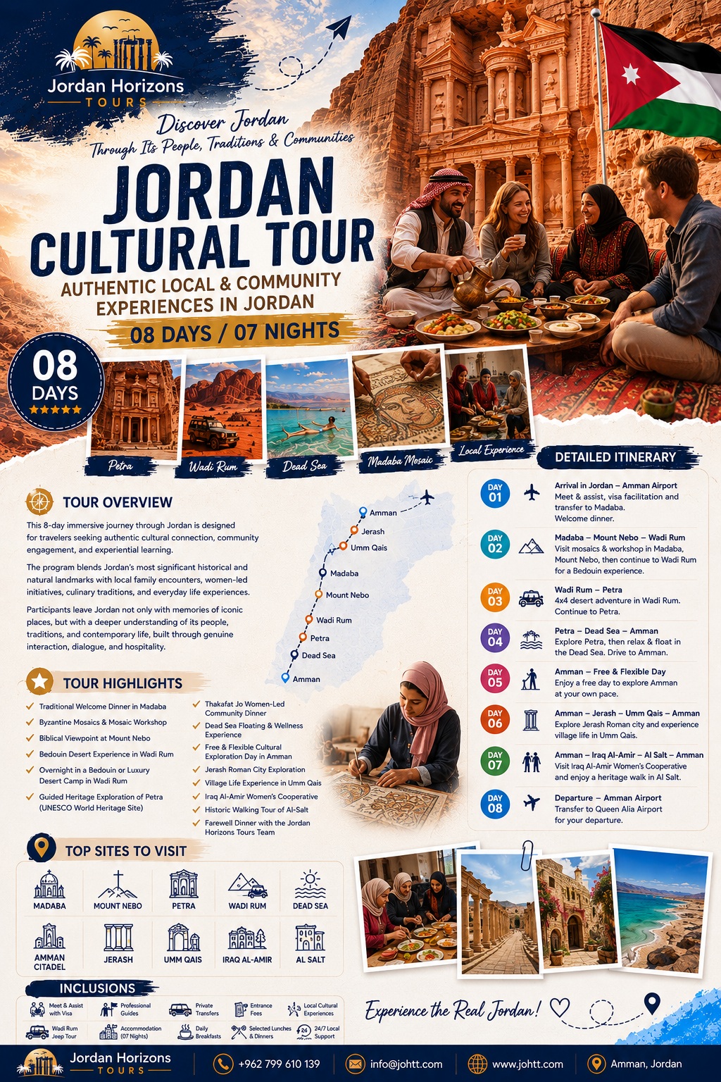 Tour culturale in Giordania: esperienze autentiche locali e comunitarie in Giordania - 8 giorni